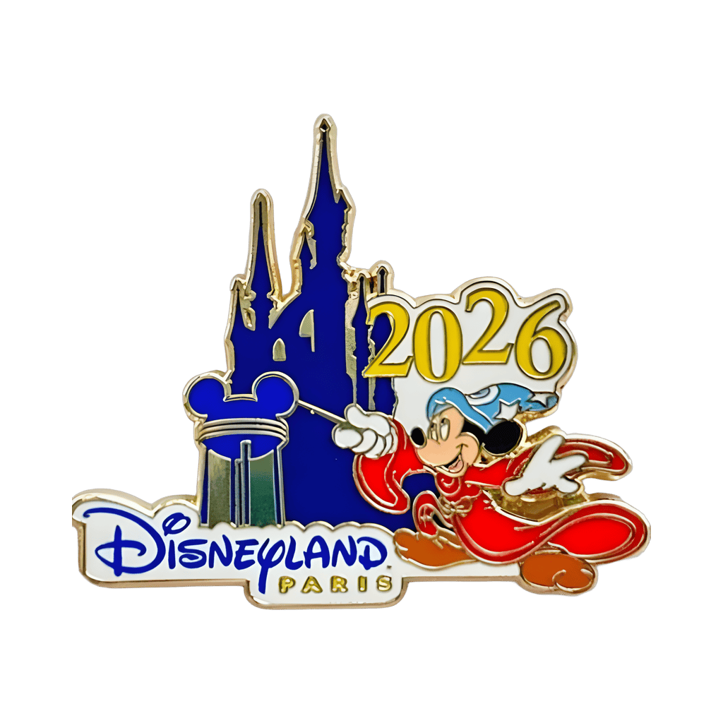 Sorcerer Mickey, Castle, and Earffel Tower Disney pin