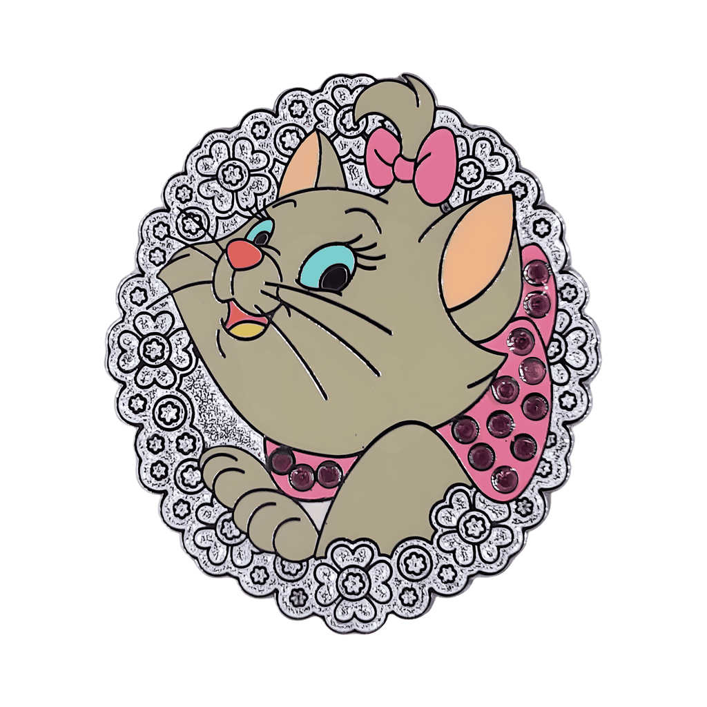 Marie Flower Wreath with Jeweled Bow Disney pin