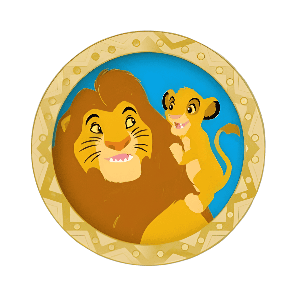 2019 - Mufasa and Young Simba Gold Frame Disney pin