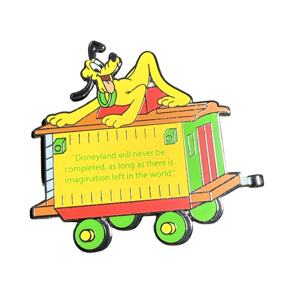 Pluto on Disneyland Train Quote Disney pin