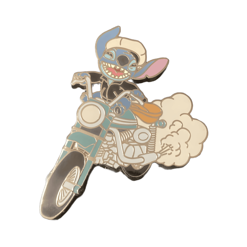 Stitch riding a motorcycle Disney pin
