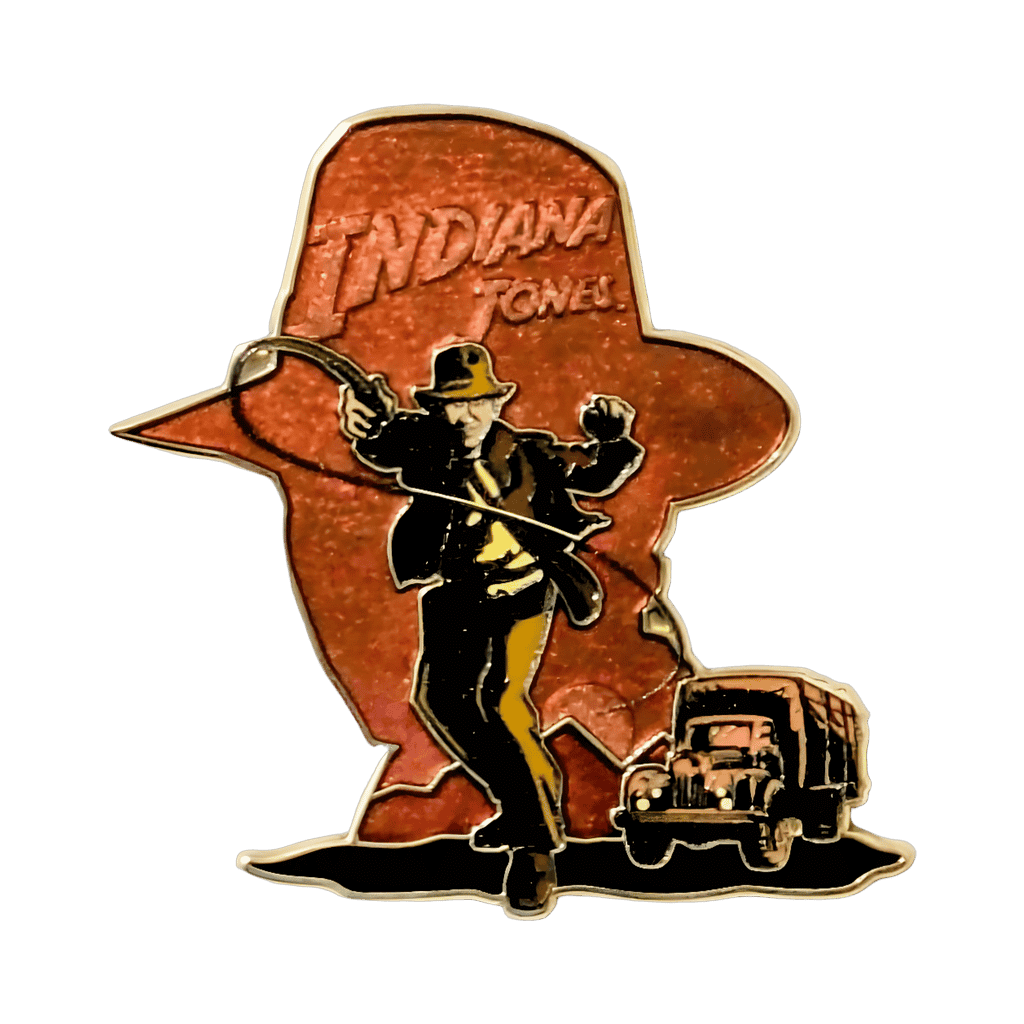 Indiana Jones with Whip and Jeep in Silhouette Disney pin