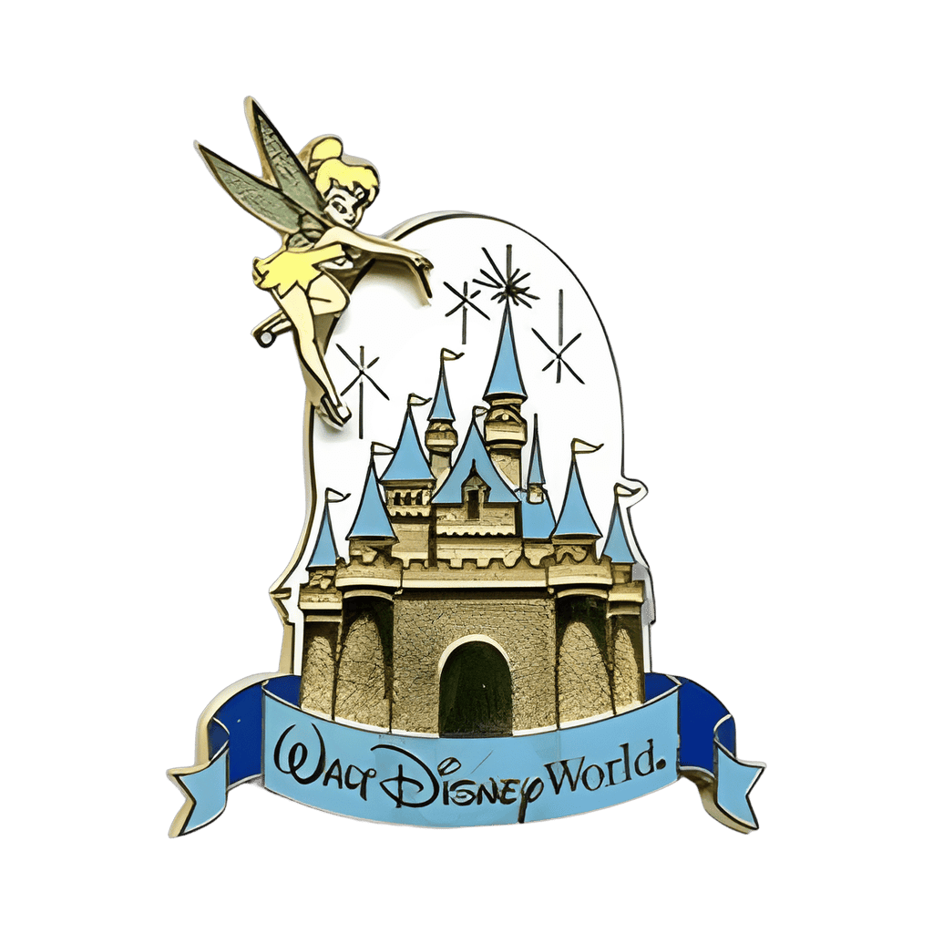 Tinker Bell with Gold Castle slider Disney pin