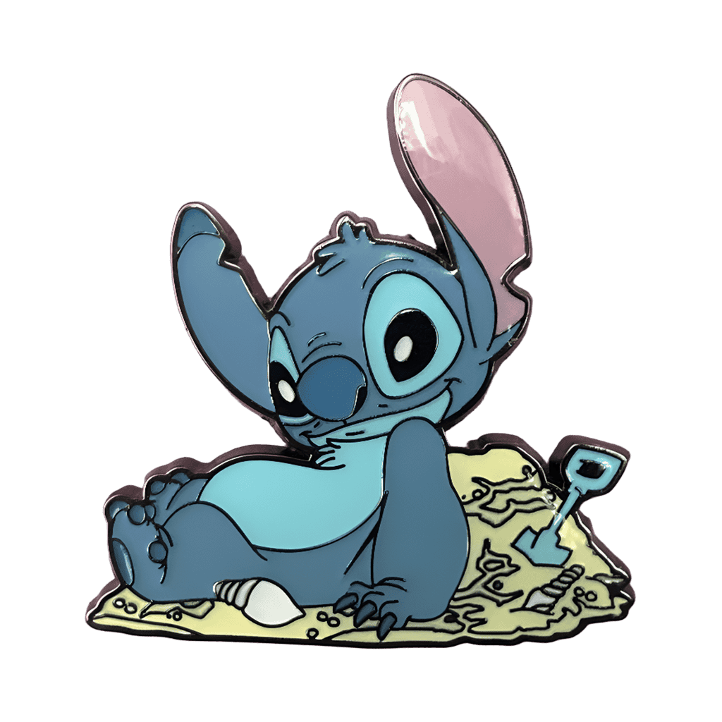 Stitch Laying on Sand Disney pin