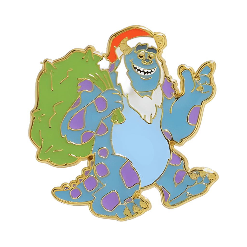 Sulley in Santa hat and bag of gifts Disney pin