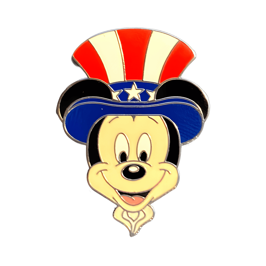 WDW 2005 Cast Exclusive Mickey Mouse in Patriotic Uncle Sam Hat Disney pin