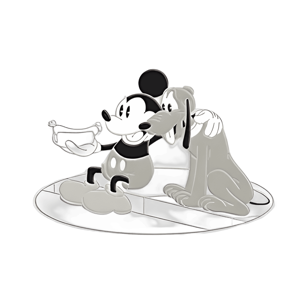 Mickey Mouse and hot dog - black & white Disney pin