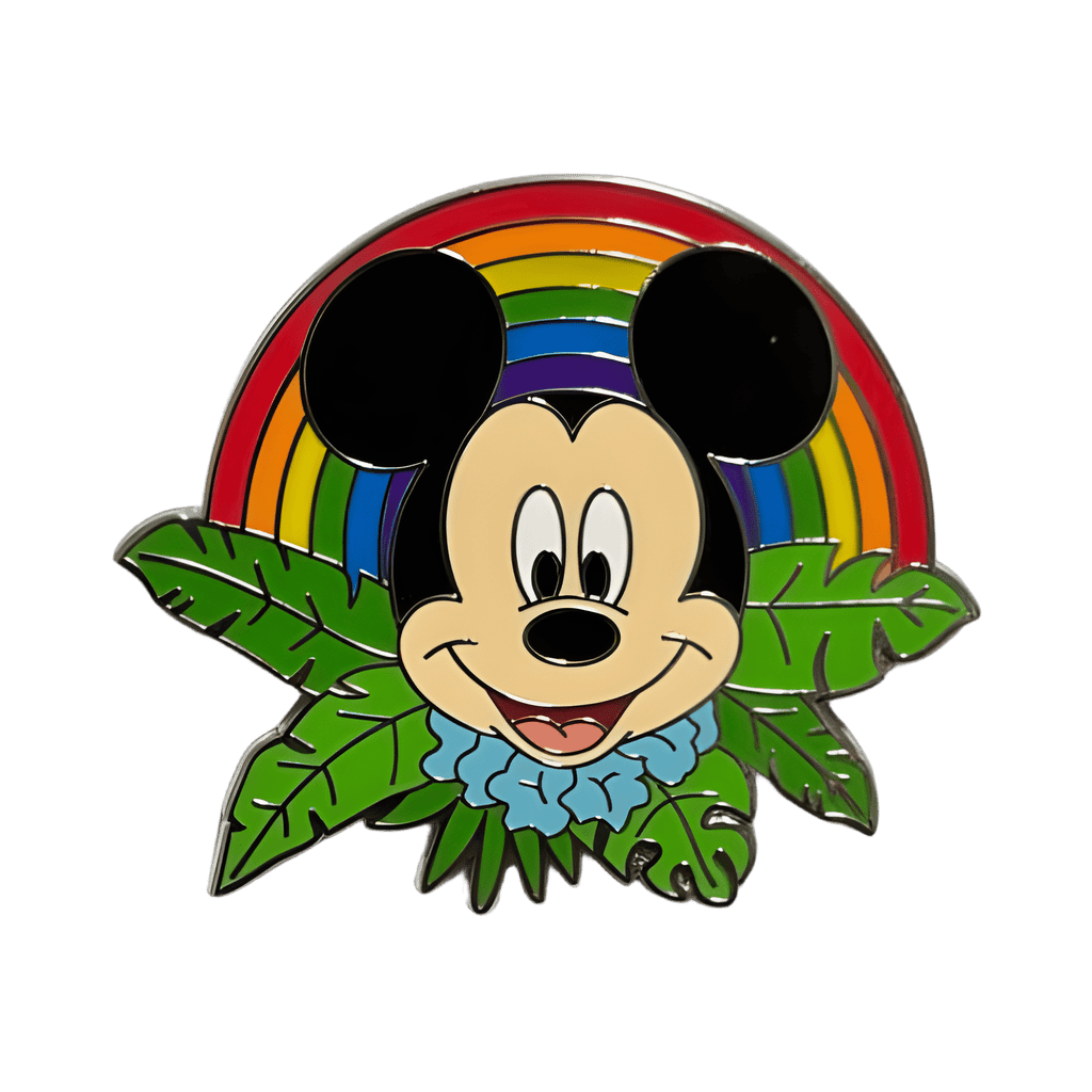 Mickey with Rainbow wearing Lei Disney pin