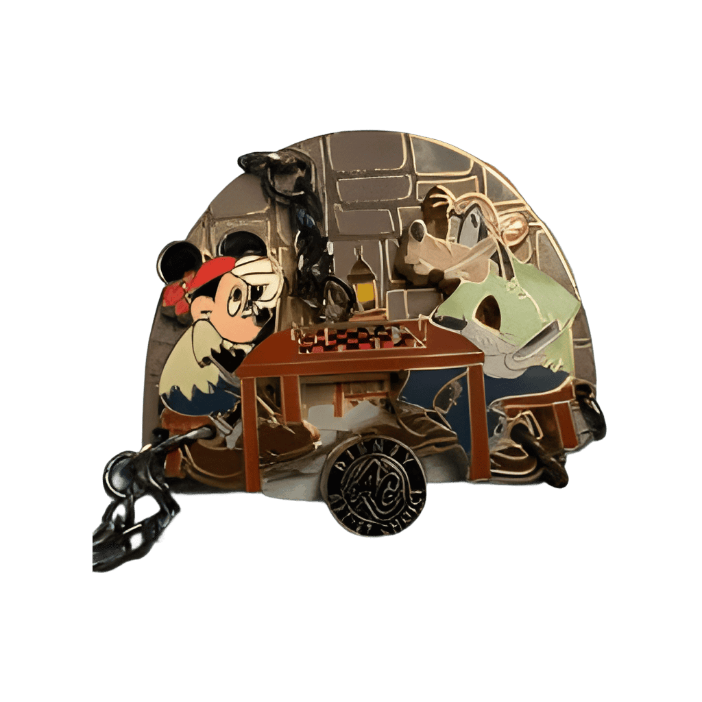 Mickey and Goofy as pirates playing chess Disney pin