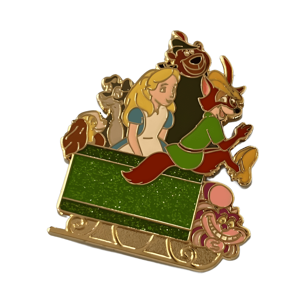 Alice, Cheshire Cat, Lady, Tramp, Robin Hood and Little John Disney pin