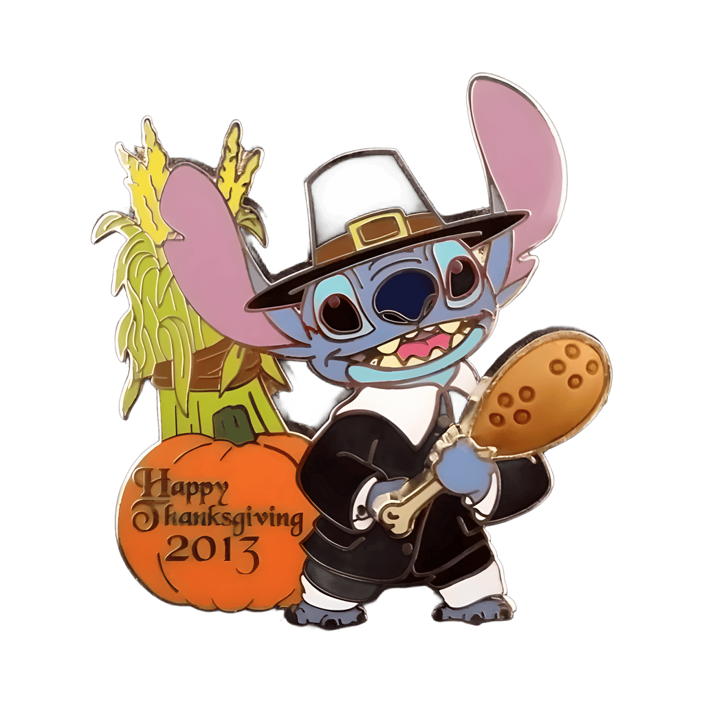 2013 - Happy Thanksgiving - Pilgrim Stitch with Drumstick Disney pin