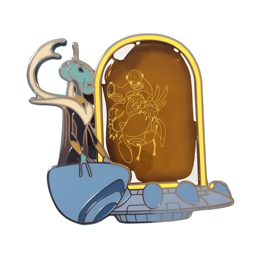 Yellow Stained Glass with Upside Down Stitch Disney pin