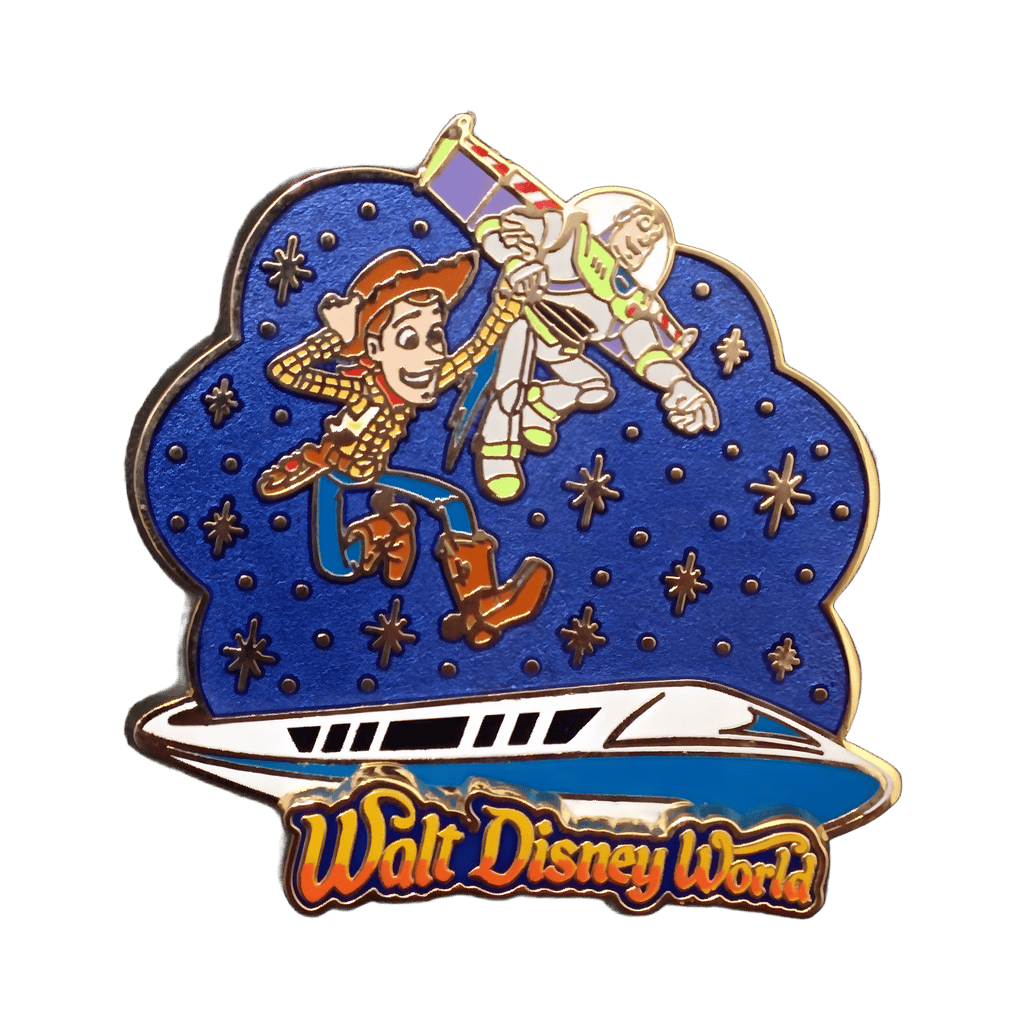 Woody and Buzz with Monorail Disney pin