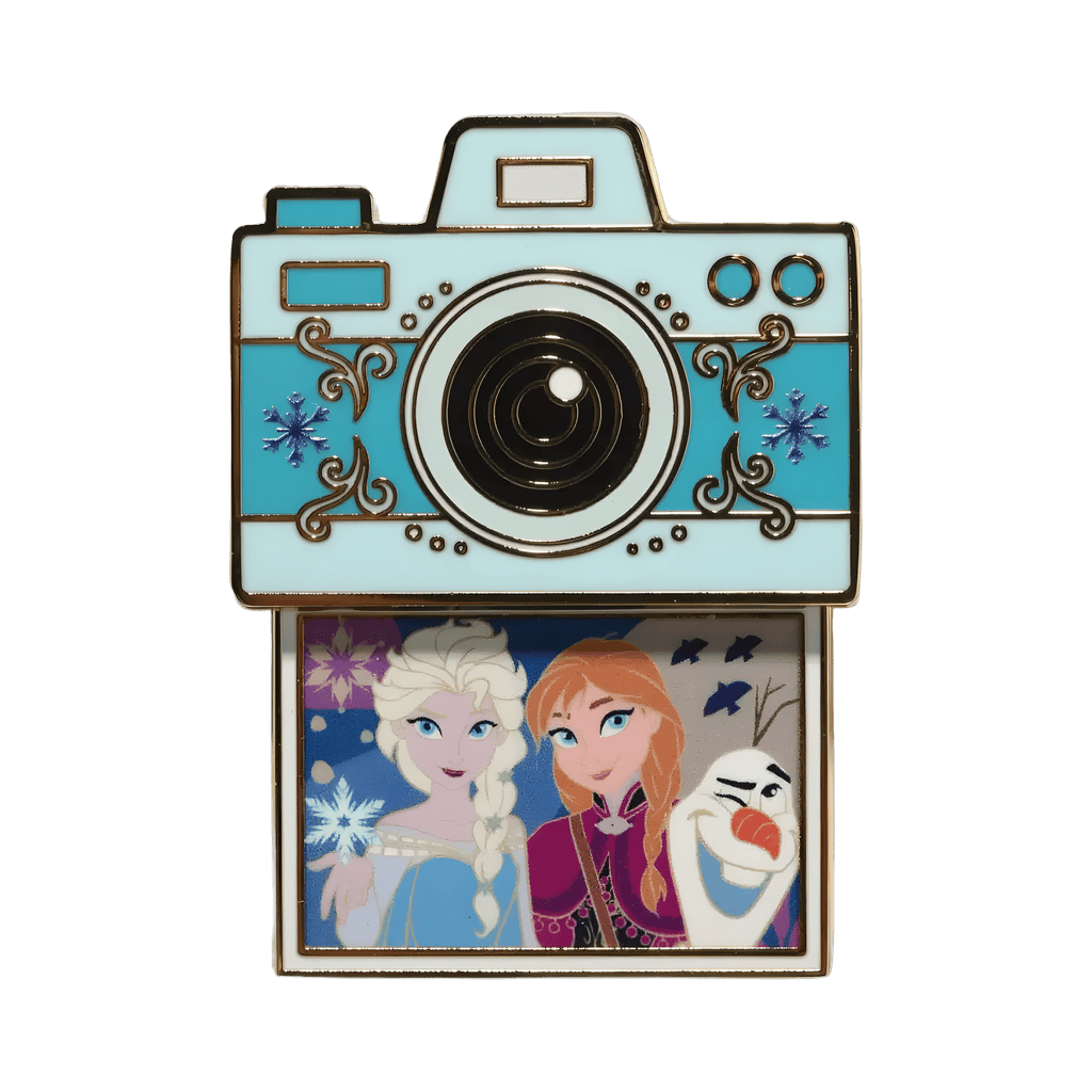 Anna, Elsa and Olaf Camera (Slider) Disney pin