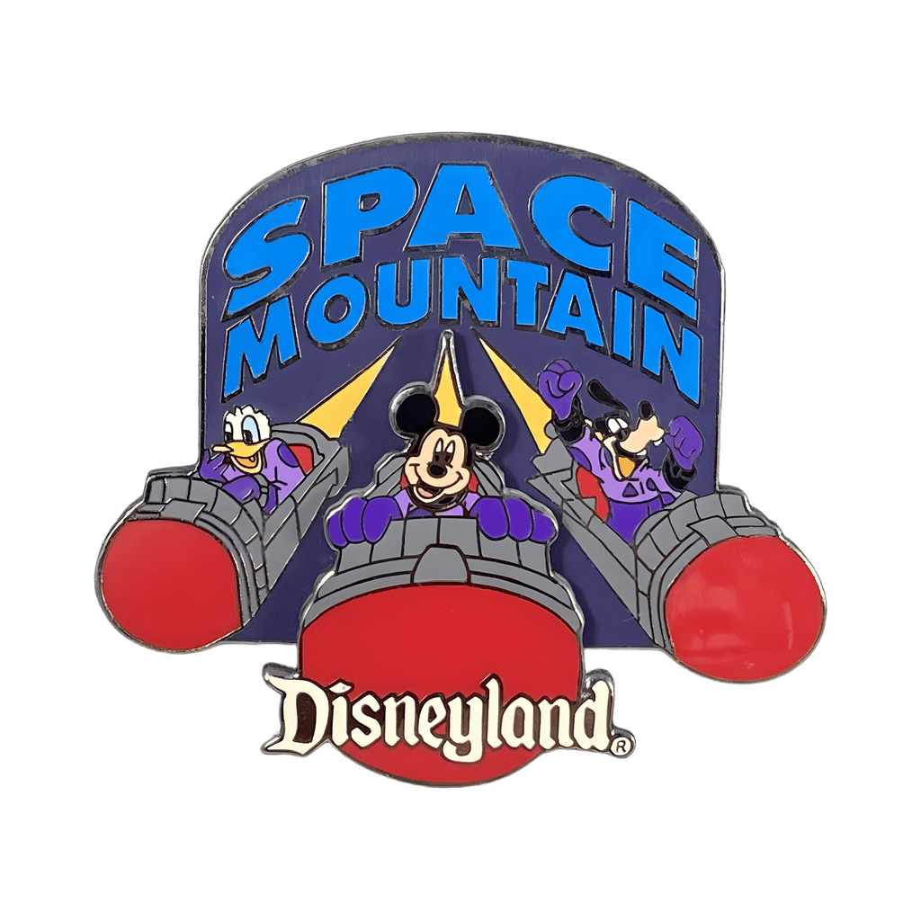 Space Mountain - Donald, Mickey and Goofy in Ride Cars Disney pin