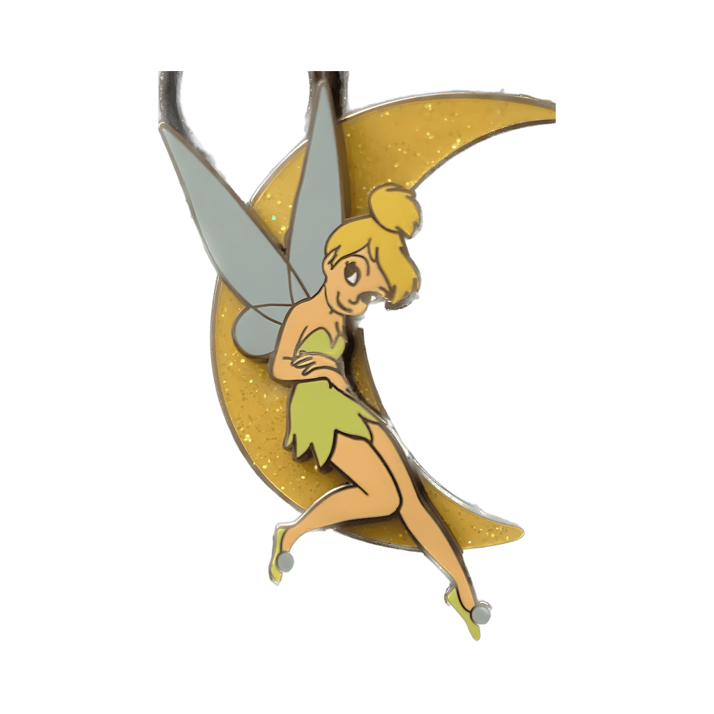 Tinker Bell smiling on the moon Disney pin