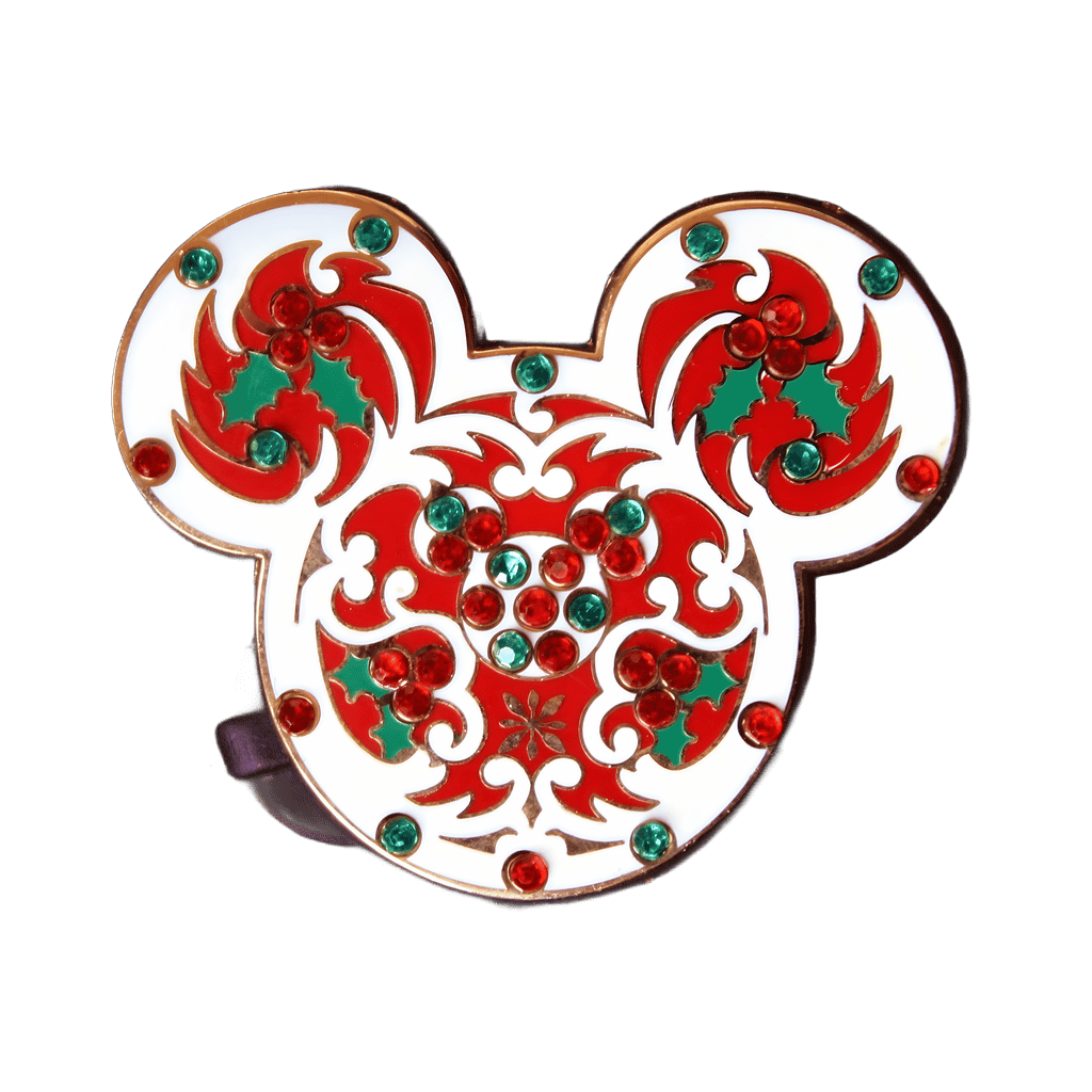 Rhinestone Holly Mickey Head Disney pin