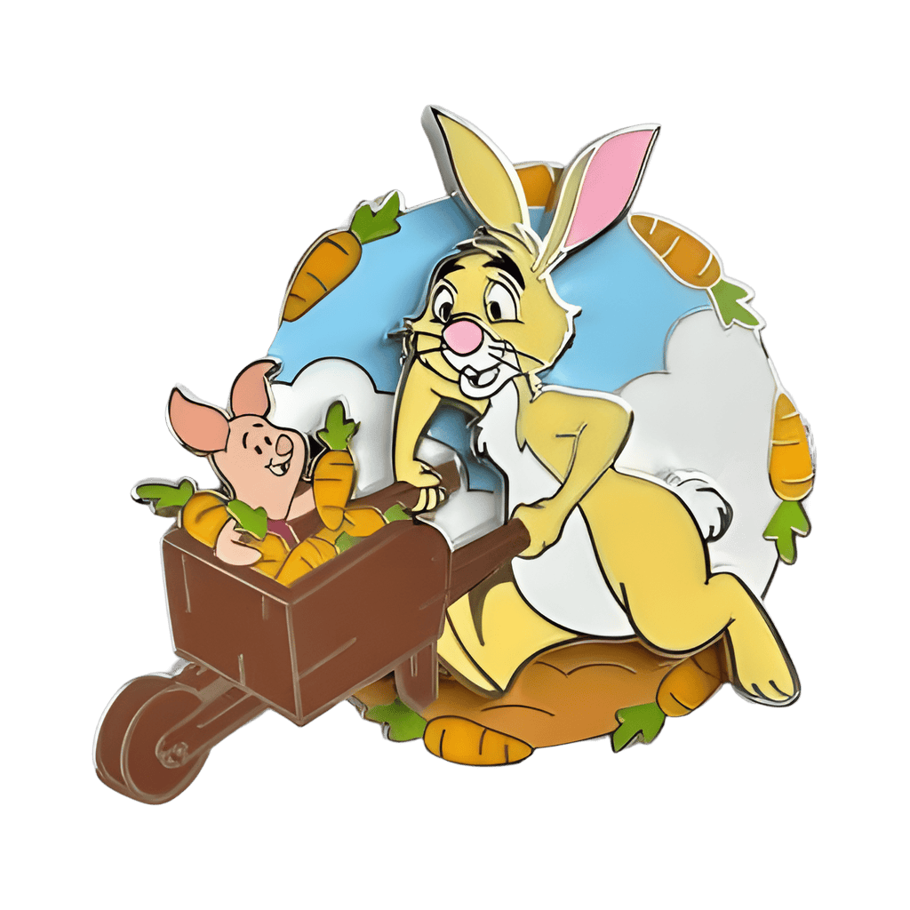 Rabbit and Piglet with Wheelbarrow Disney pin
