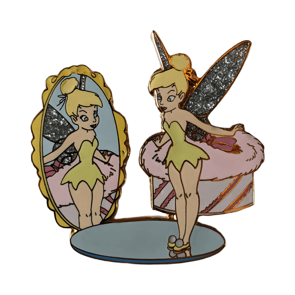 Tinker Bell on compact mirror Disney pin