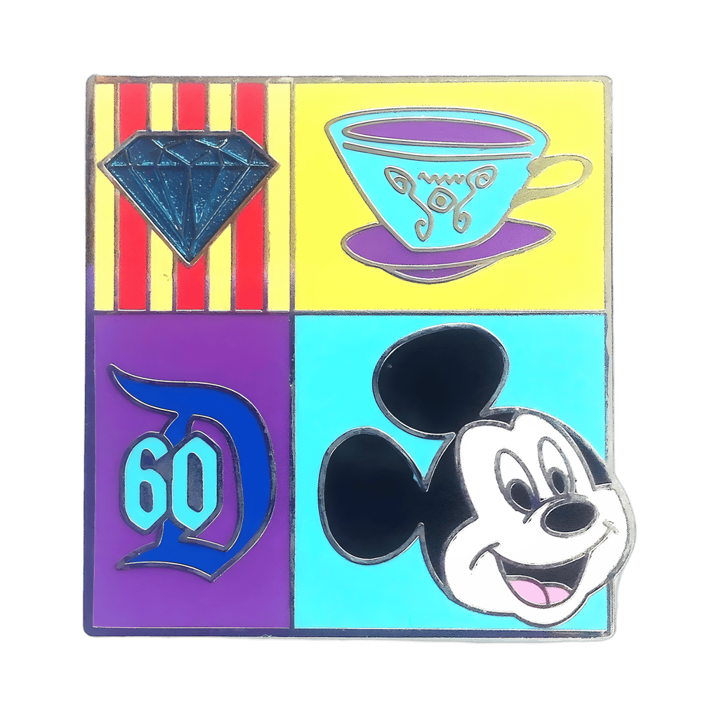 Disneyland 60th Anniversary Color Block Starter Set - Mickey and Teacup Disney pin