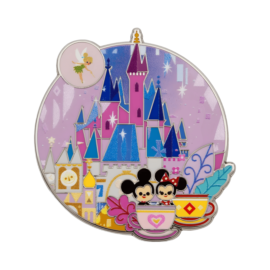 Mickey and Minnie Mouse with Tinker Bell Fantasyland Disney pin