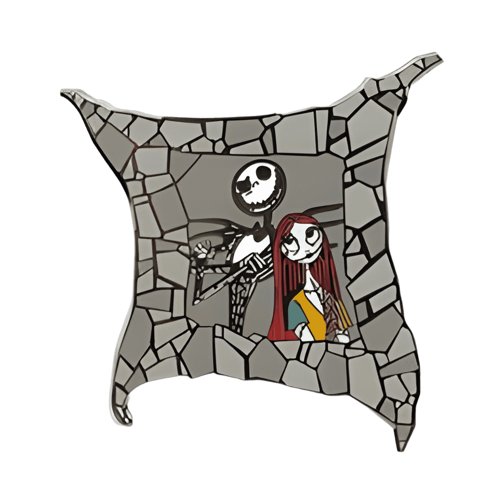 Jack and Sally in Cobblestone Window Frame Disney pin
