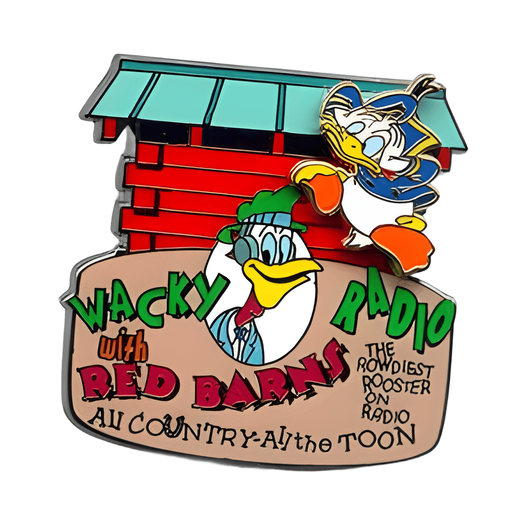 Wacky Radio with Red Barns (The Rowdiest Rooster on Radio) Disney pin
