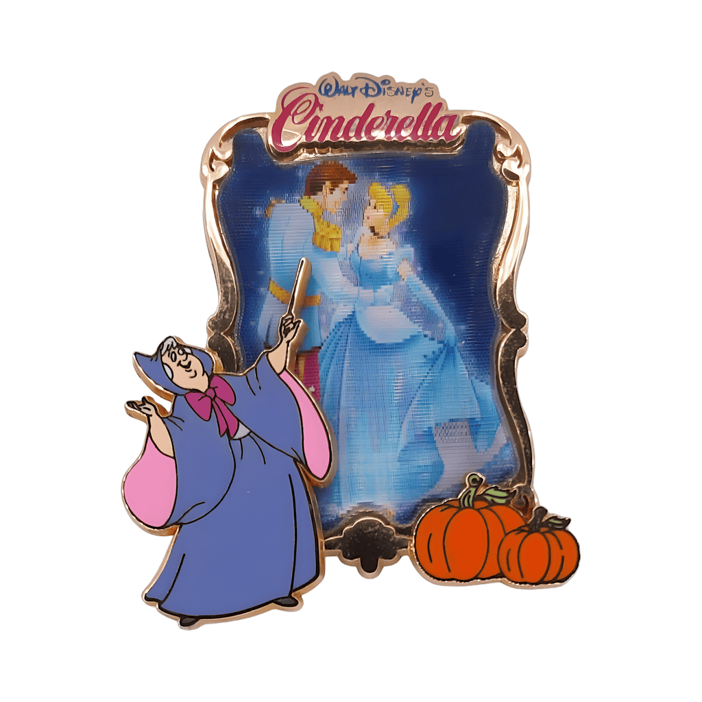 Cinderella & Fairy Godmother Lenticular Transformation Scene Disney pin
