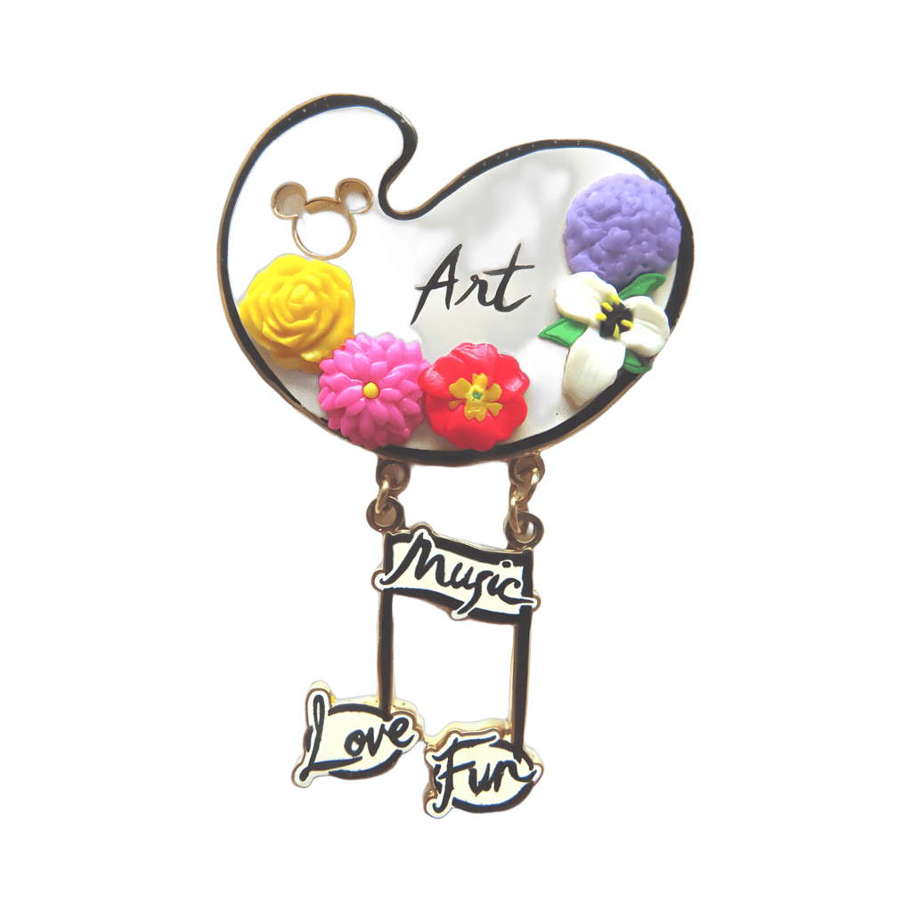 Artist Pallet with 3D Flowers Disney pin