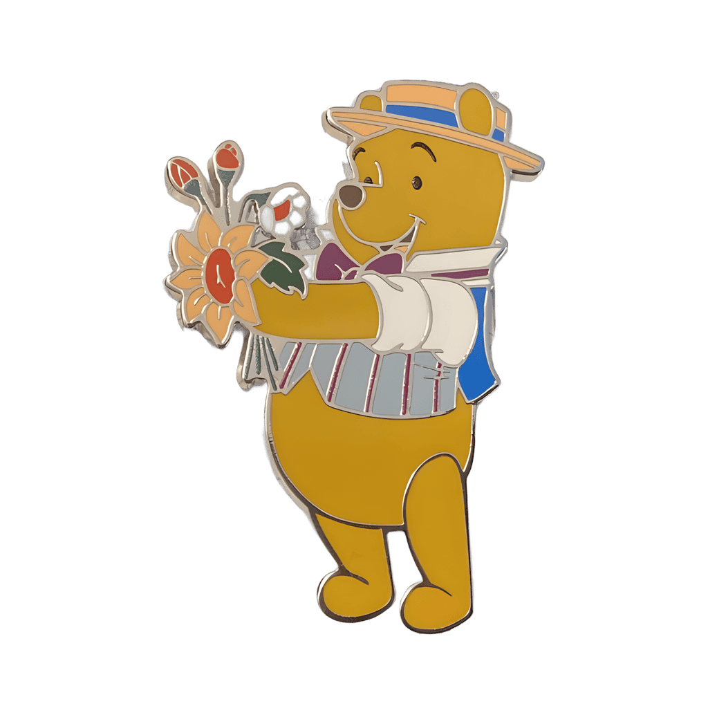 Pooh with flower bouquet Disney pin