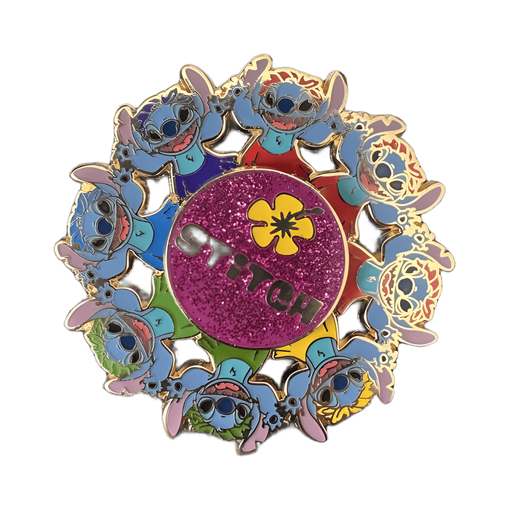 HKDL Stitch Rainbow spinner Disney pin