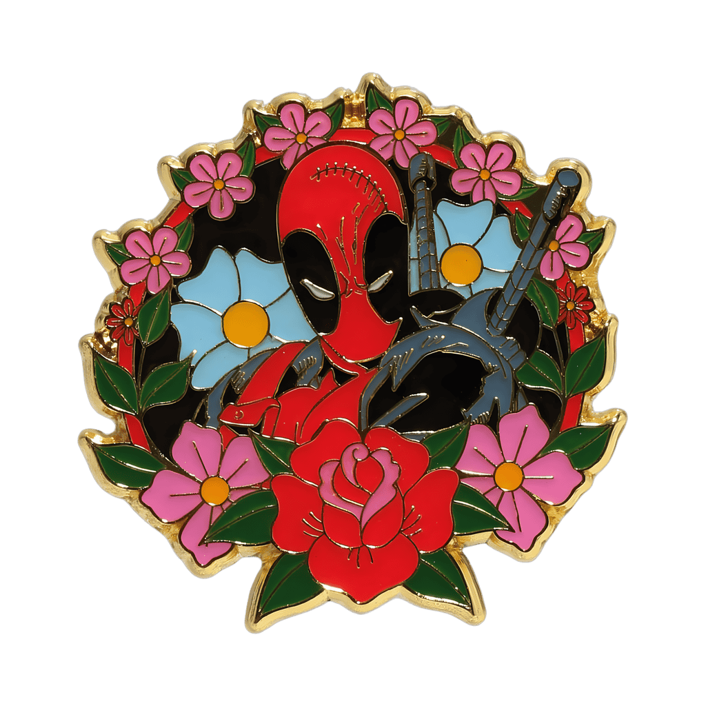 BoxLunch Floral Deadpool Portrait Disney pin