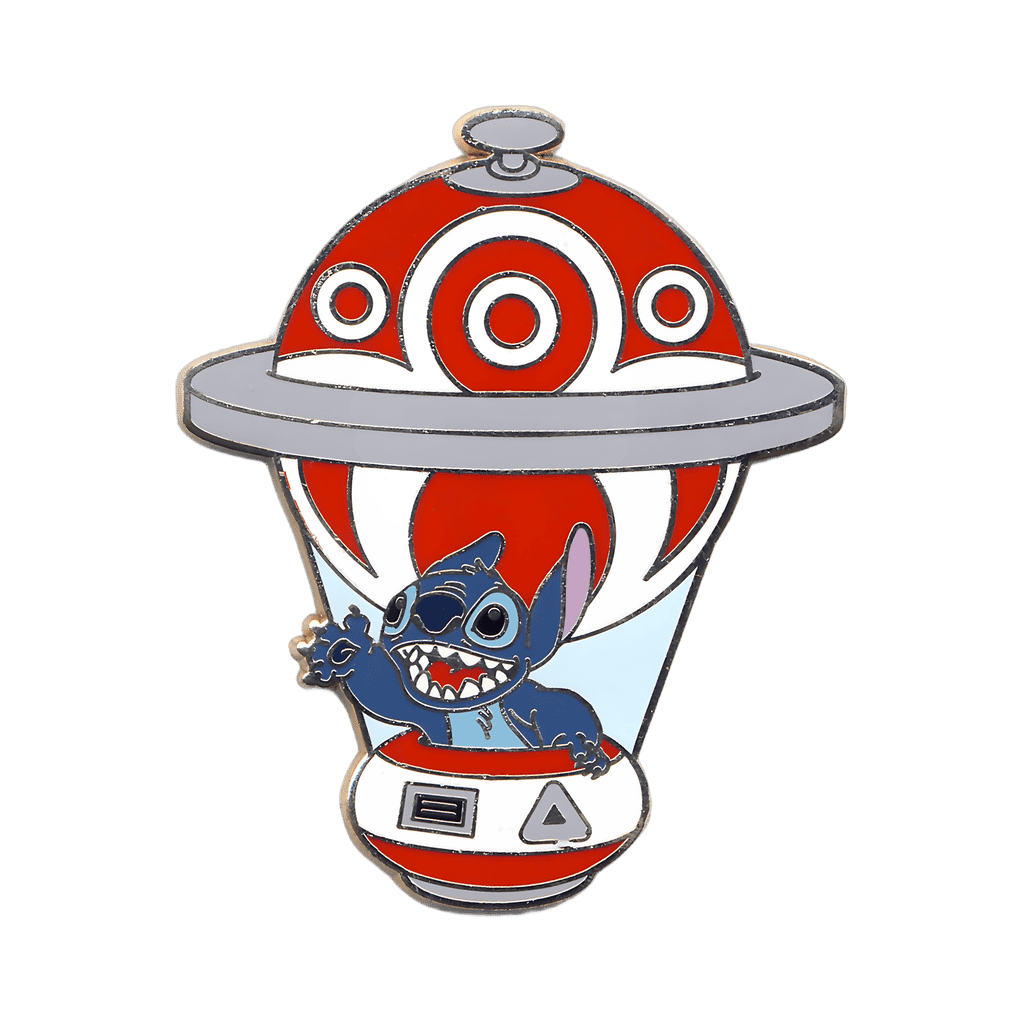 Stitch in a Red and White Planet Shaped Balloon Disney pin