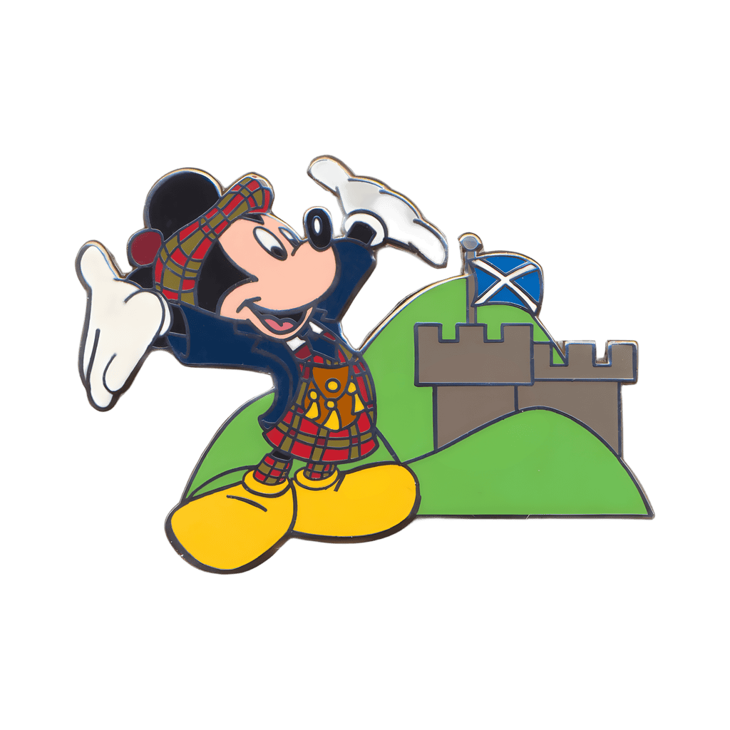 In Scotland wearing a Kilt Disney pin