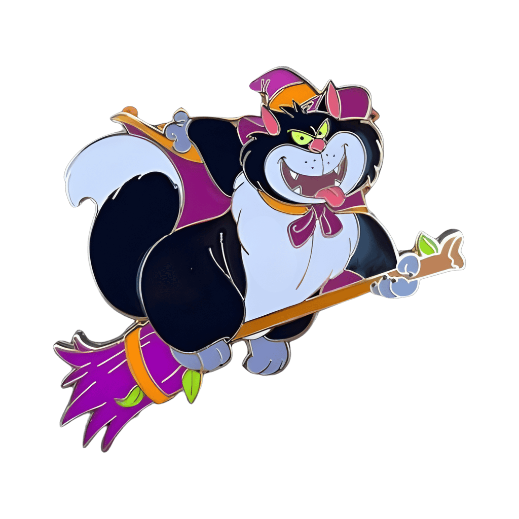 Witch Lucifer on Broom Disney pin