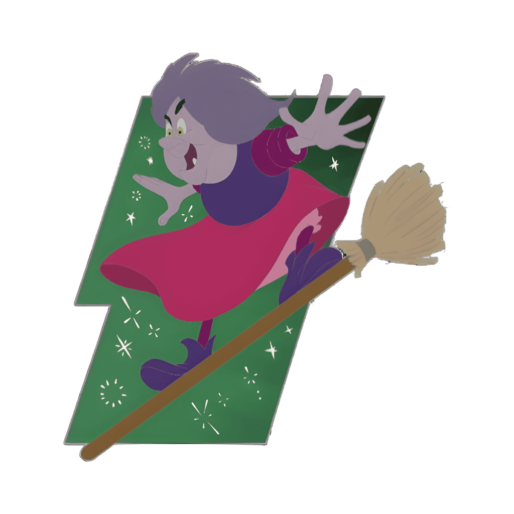 Madam Mim on Broom Disney pin