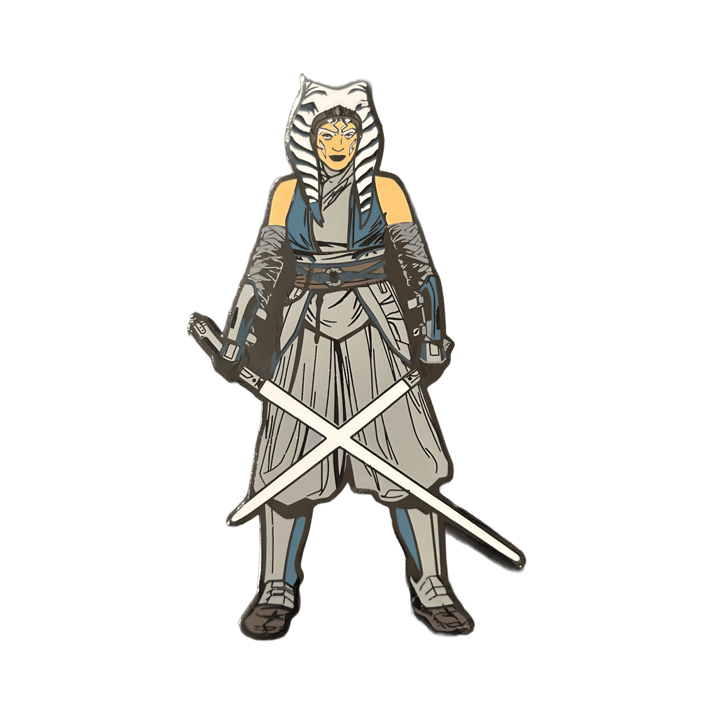 Ahsoka with lightsaber down Disney pin