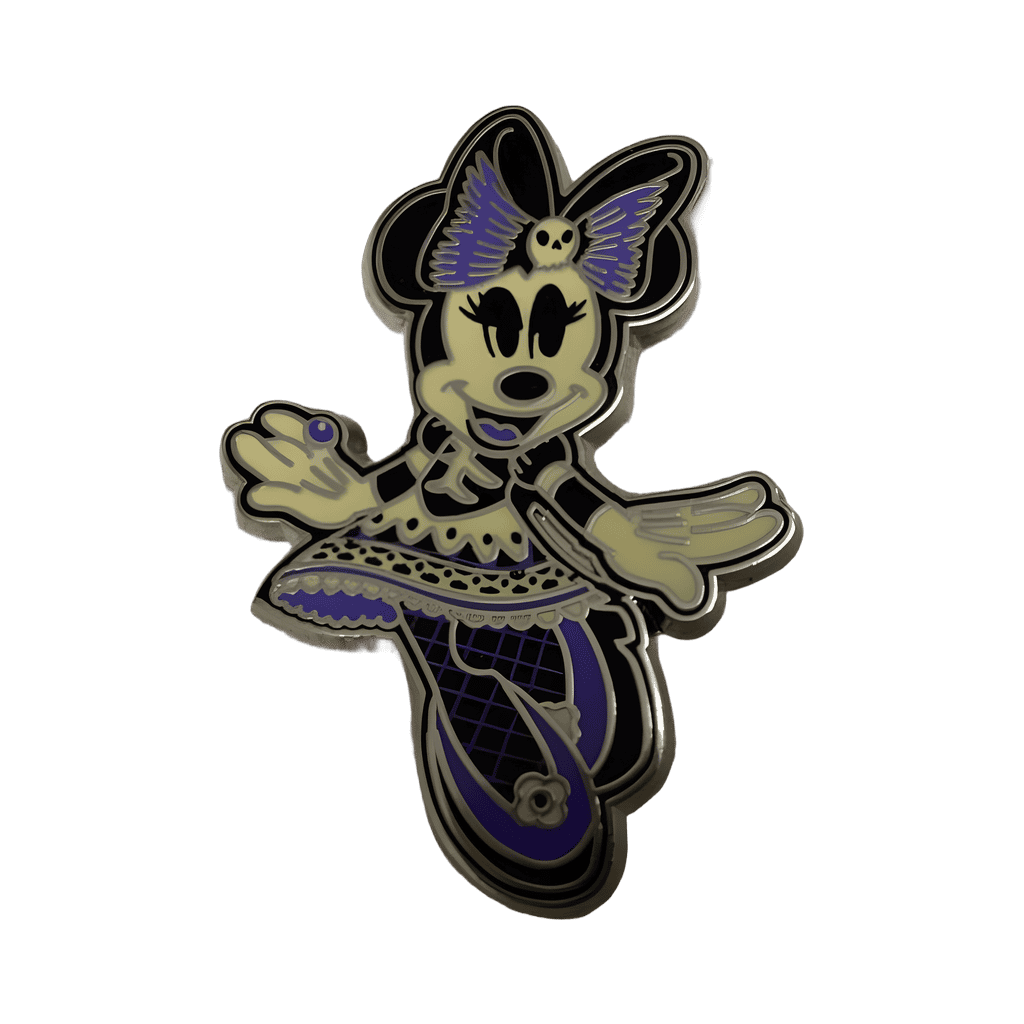 Minnie in a Purple and White Skeleton Dress Disney pin
