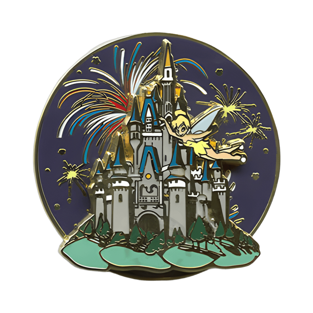 Cinderella's Castle with Fireworks Spinner Disney pin