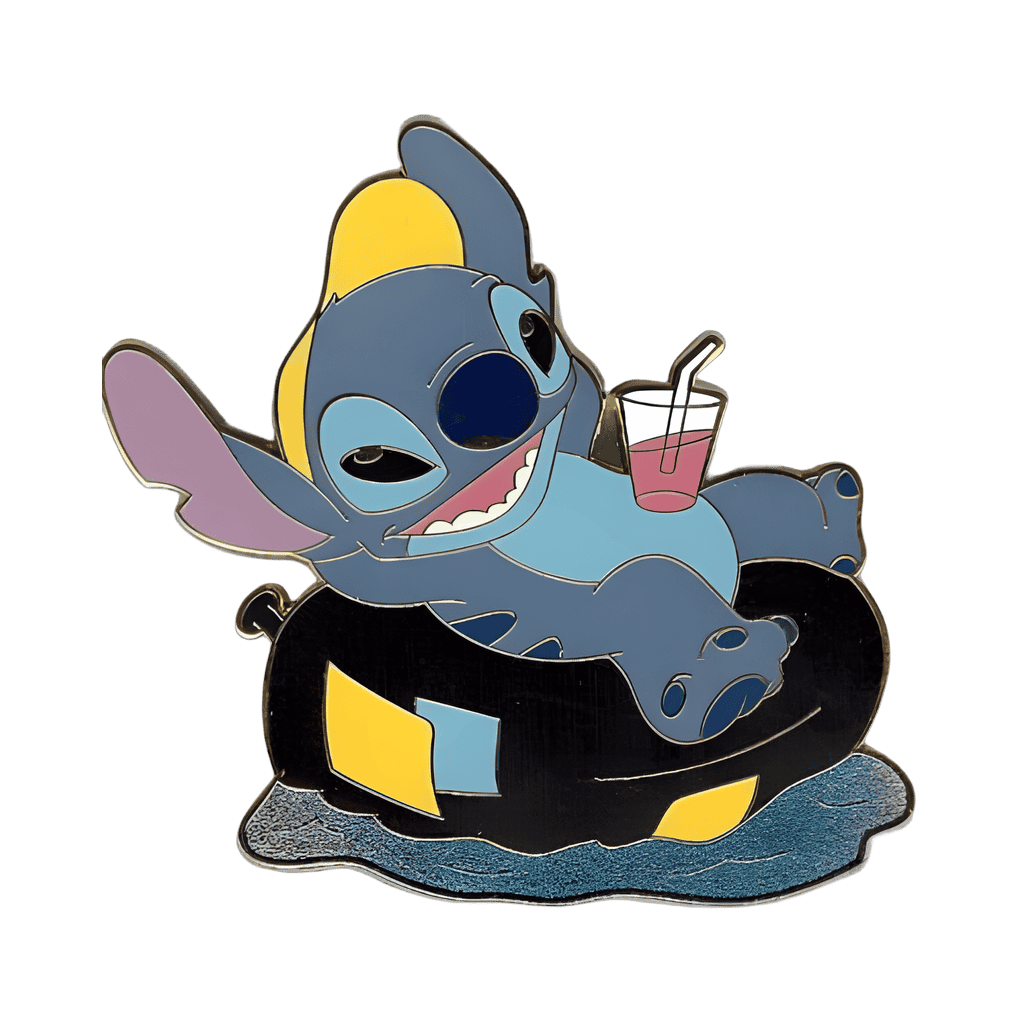 Stitch floating in inner tube Disney pin