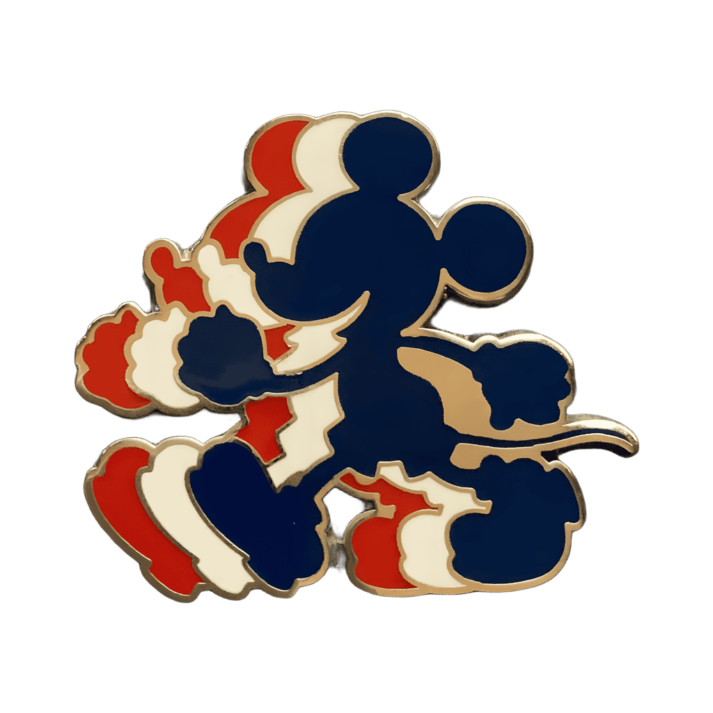Red, White & Blue Mickey Silhouettes walking Disney pin