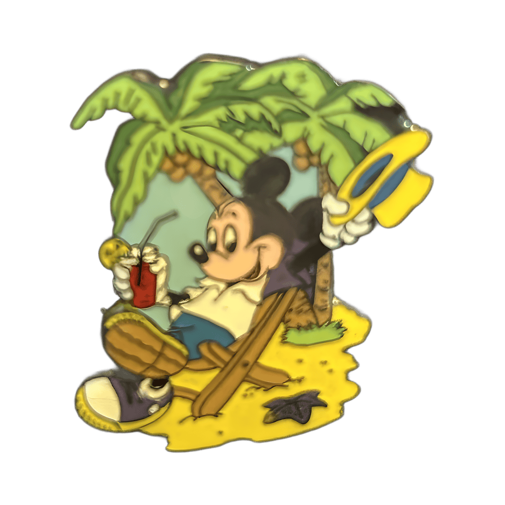 Mickey with Drink Under Palm Tree Disney pin