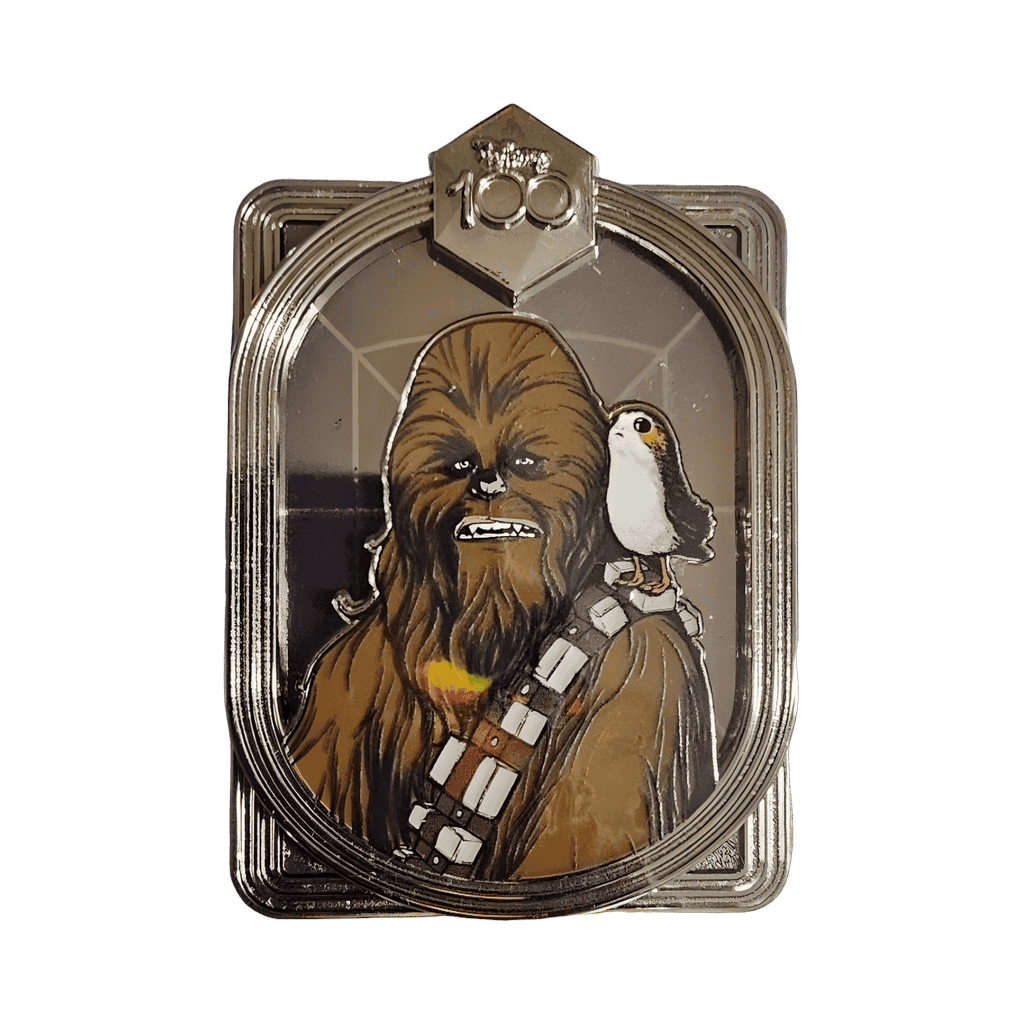 Chewbacca and a Porg Disney pin