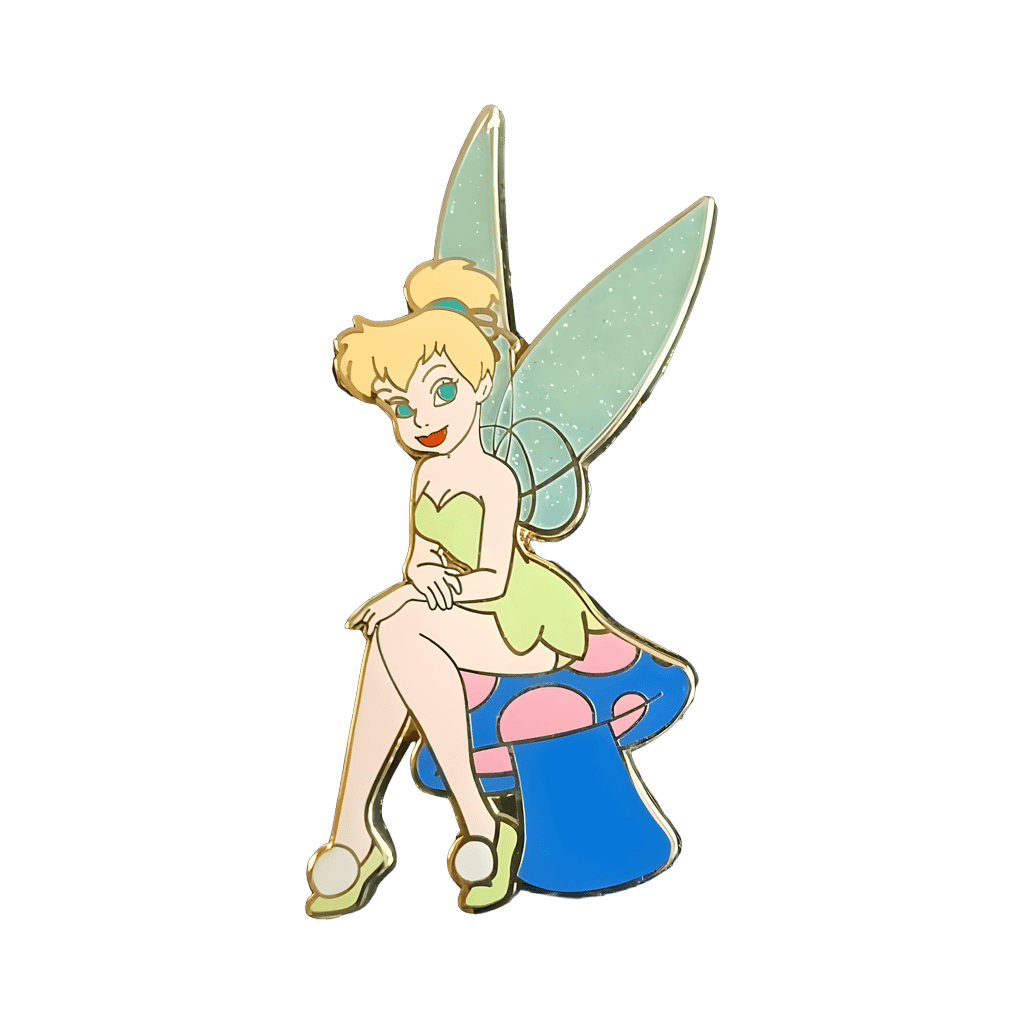 Tinker Bell Sitting on a Mushroom Disney pin