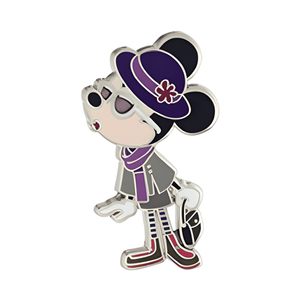 Winter Minnie Kissing Mickey Set - Minnie in Purple Scarf and Hat Disney pin