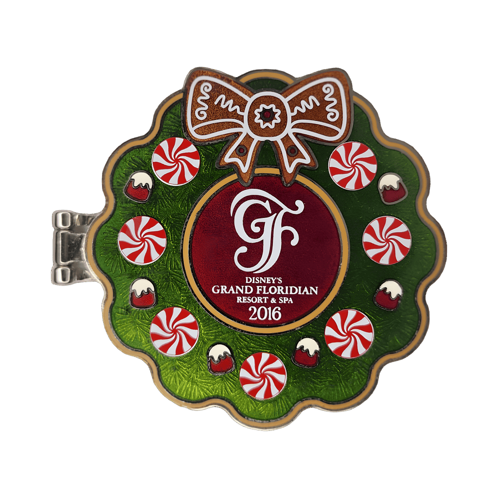 Hinged Grand Floridian Wreath Disney pin