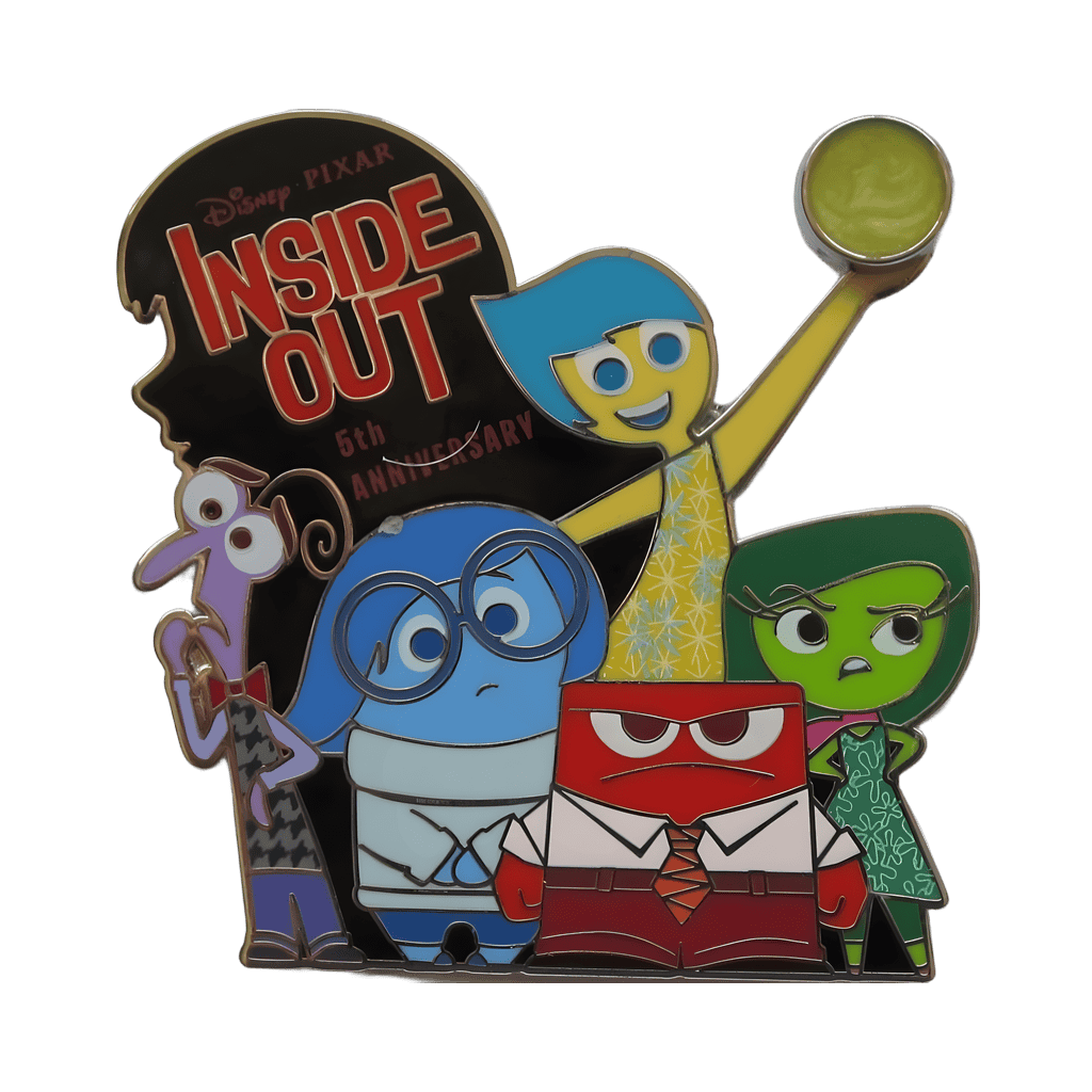 Fear, Sadness, Anger, Disgust, and Joy Disney pin