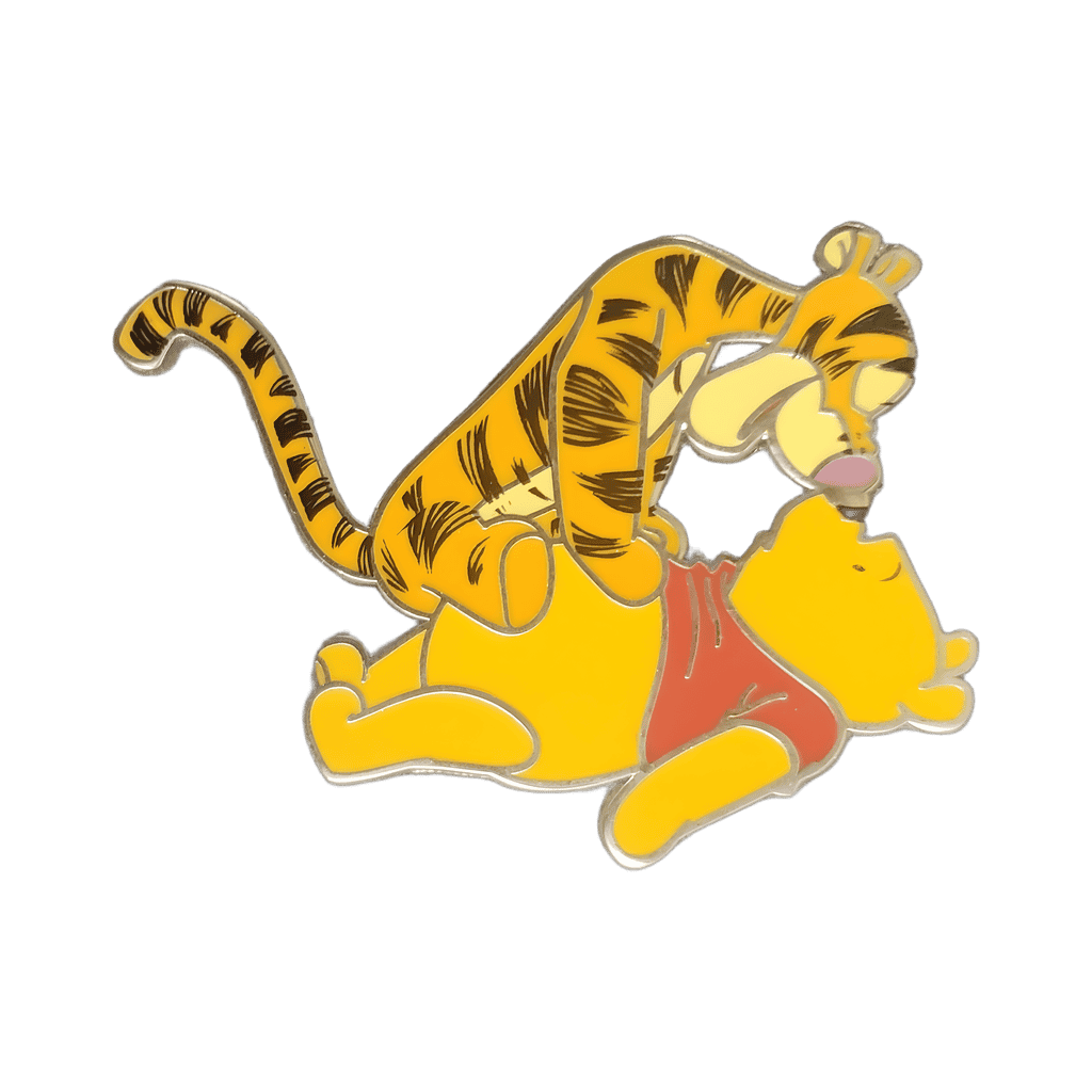 Tigger on top of Pooh Disney pin