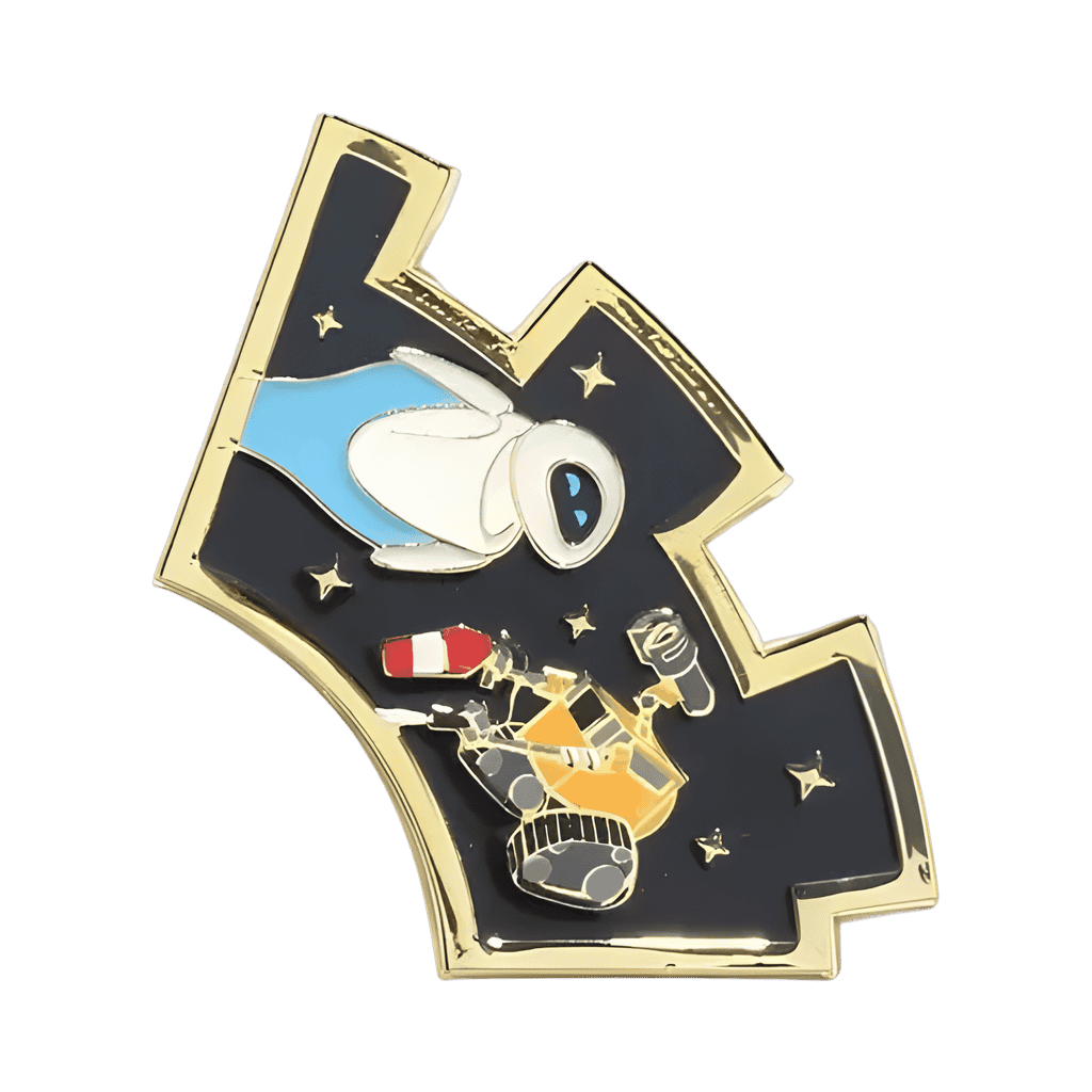 Wall-E Holding Fire Extinguisher and Eve Disney pin