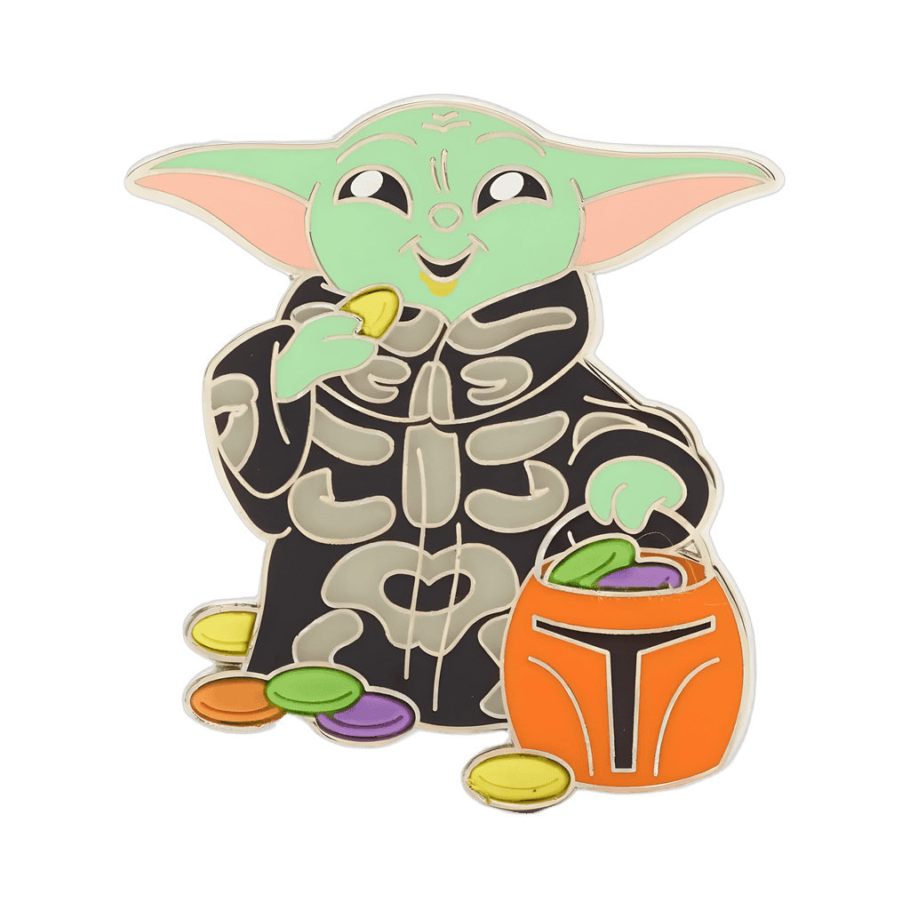 Skeleton Grogu Eating Candy Disney pin
